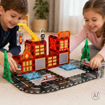 3D magnētiskie konstrukciju klucīši „Ugunsdzēsēji“ – 48 elementi