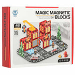 3D magnētiskie konstrukciju klucīši „Ugunsdzēsēji“ – 48 elementi