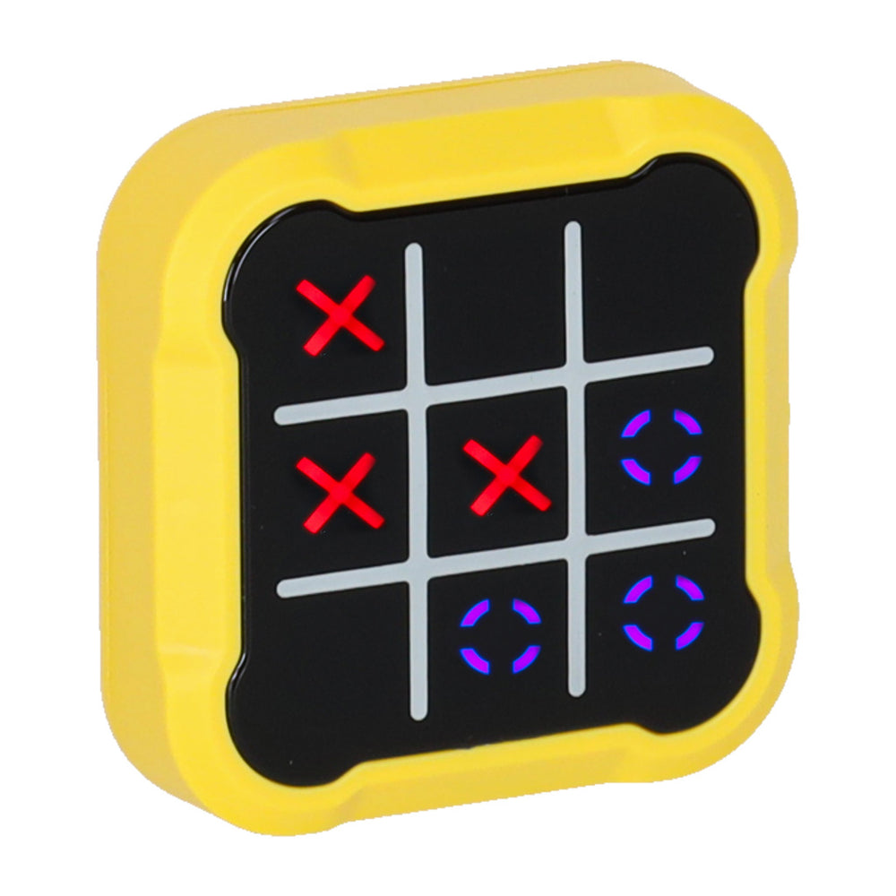 Krustu rats elektroniskā puzzle spēle tic tac toe konsole portatīvā dzeltena