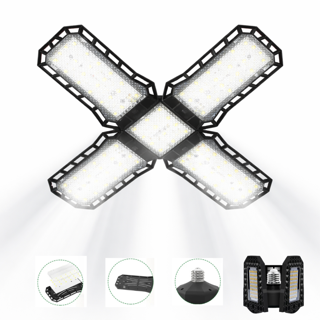 High-Power Foldable LED Lamp for Garage, Warehouse & Workshop, SKU: 166