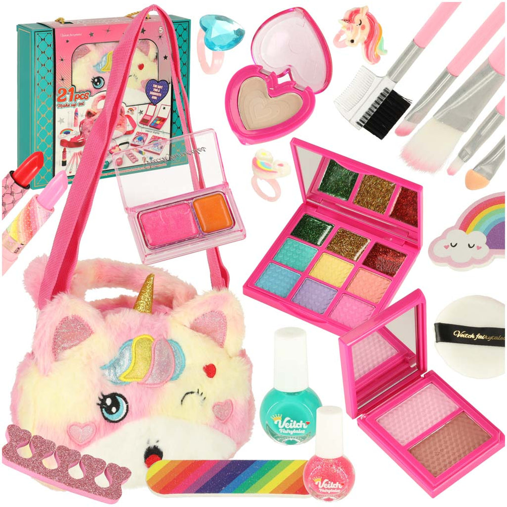 Make-up kosmētikas kosmētikas lakas rokassomiņa komplekts ar 21 vienību