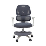 Bērna rakstāmgalda krēsls – ergonomisks, pagriežams, regulējams, pelēks