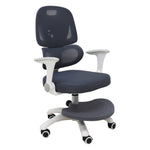 Bērna rakstāmgalda krēsls – ergonomisks, pagriežams, regulējams, pelēks