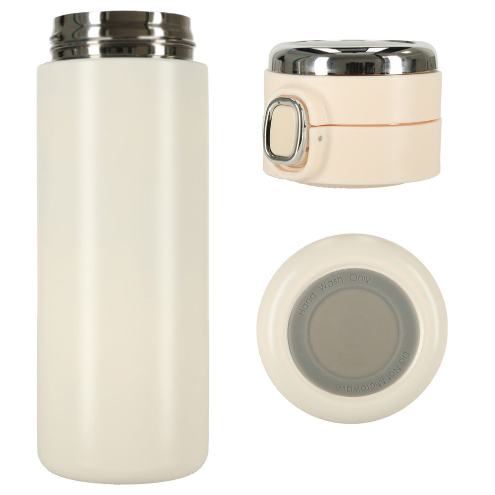 Termiskā krūze ar iemuti LED termoss 420ml bēšs