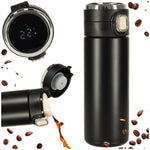 Termiskā krūze ar iemuti LED termoss 420ml melna