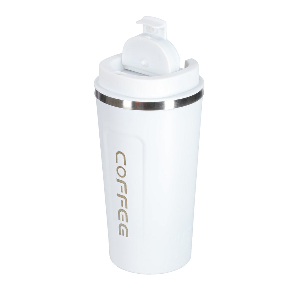 Termiskā krūze ar iemuti LED termoss 500ml balta