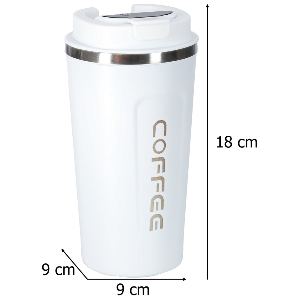 Termiskā krūze ar iemuti LED termoss 500ml balta