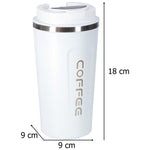 Termiskā krūze ar iemuti LED termoss 500ml balta