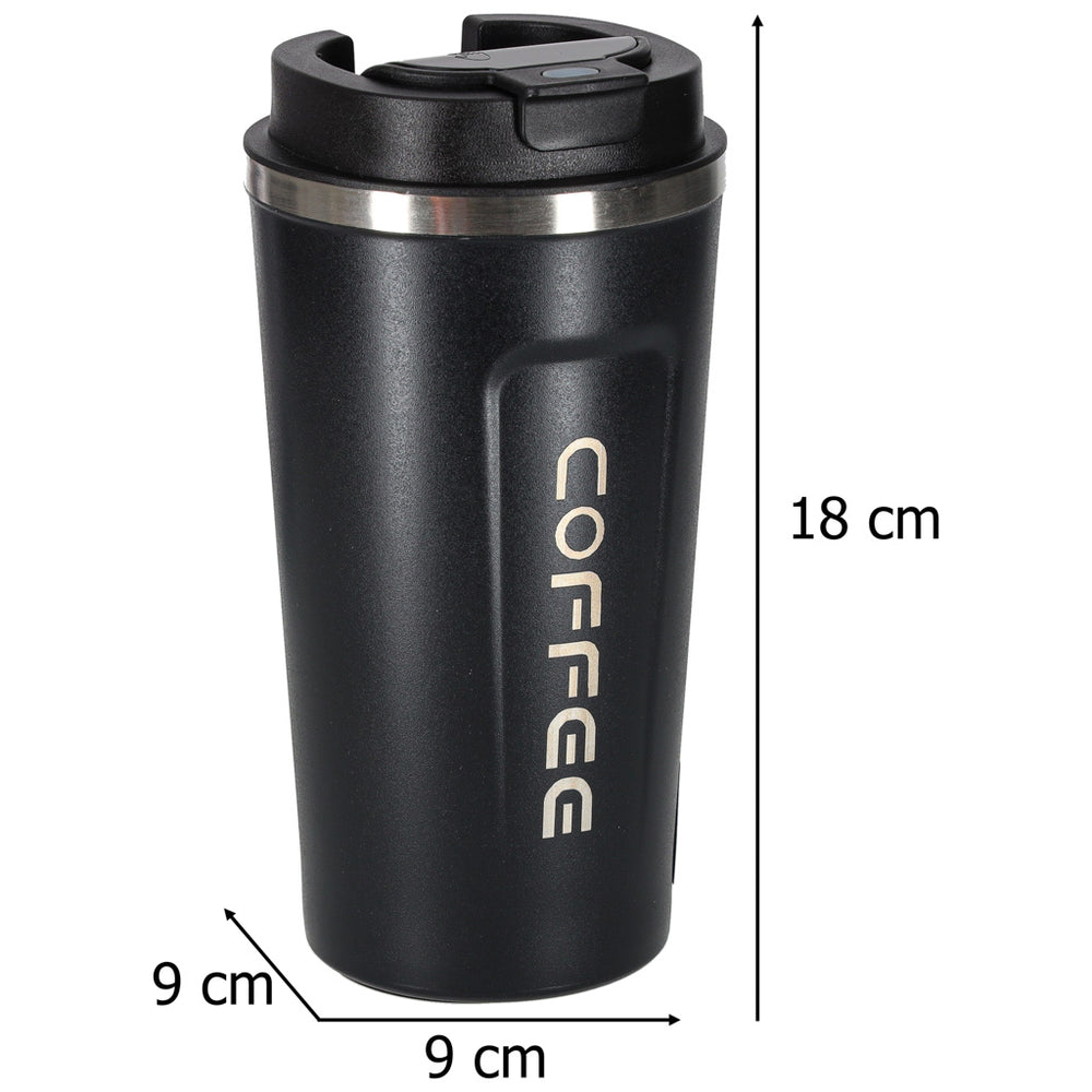 Termiskā krūze ar iemuti LED termoss 500ml melns