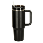 Termiskā krūze ar salmiņu un rokturi termoss 1200ml melns