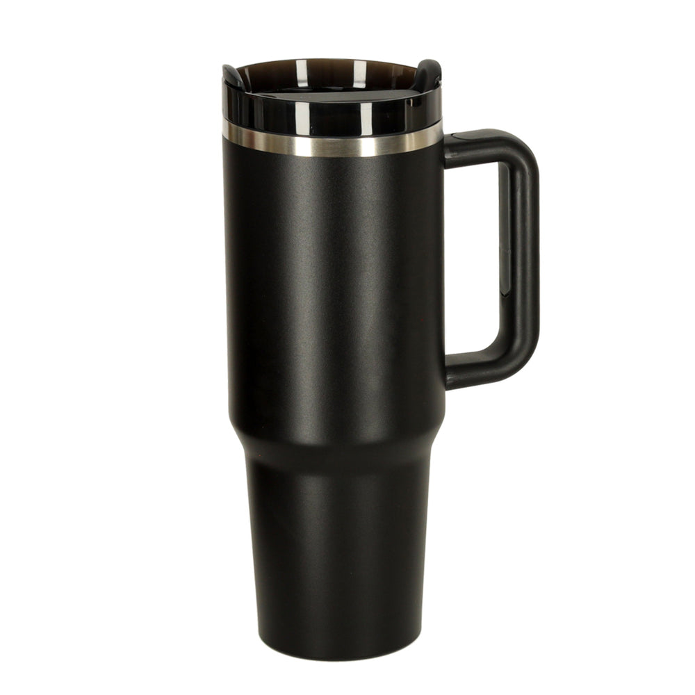 Termiskā krūze ar salmiņu un rokturi termoss 1200ml melns