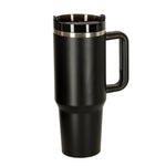 Termiskā krūze ar salmiņu un rokturi termoss 1200ml melns
