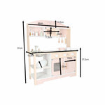 Koka bērnu virtuve MDF MODERN CLASSIC ar piederumiem, 82 cm, rozā