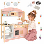 Koka bērnu virtuve MDF MODERN CLASSIC ar piederumiem, 82 cm, rozā