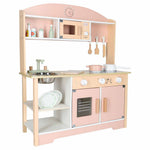 Koka bērnu virtuve MDF MODERN CLASSIC ar piederumiem, 82 cm, rozā