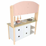 Koka bērnu virtuve MDF MODERN CLASSIC ar piederumiem, 82 cm, rozā
