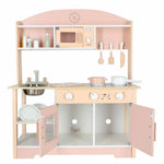 Koka bērnu virtuve MDF MODERN CLASSIC ar piederumiem, 82 cm, rozā