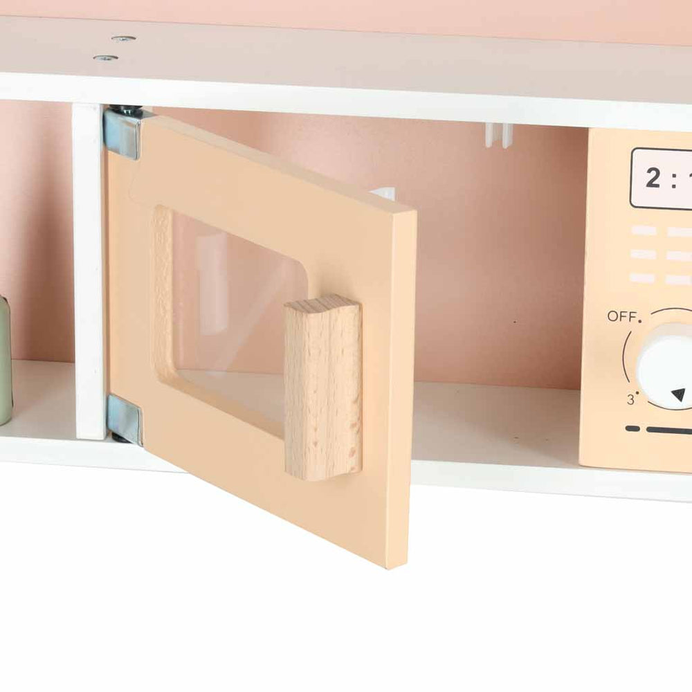 Koka bērnu virtuve MDF MODERN CLASSIC ar piederumiem, 82 cm, rozā