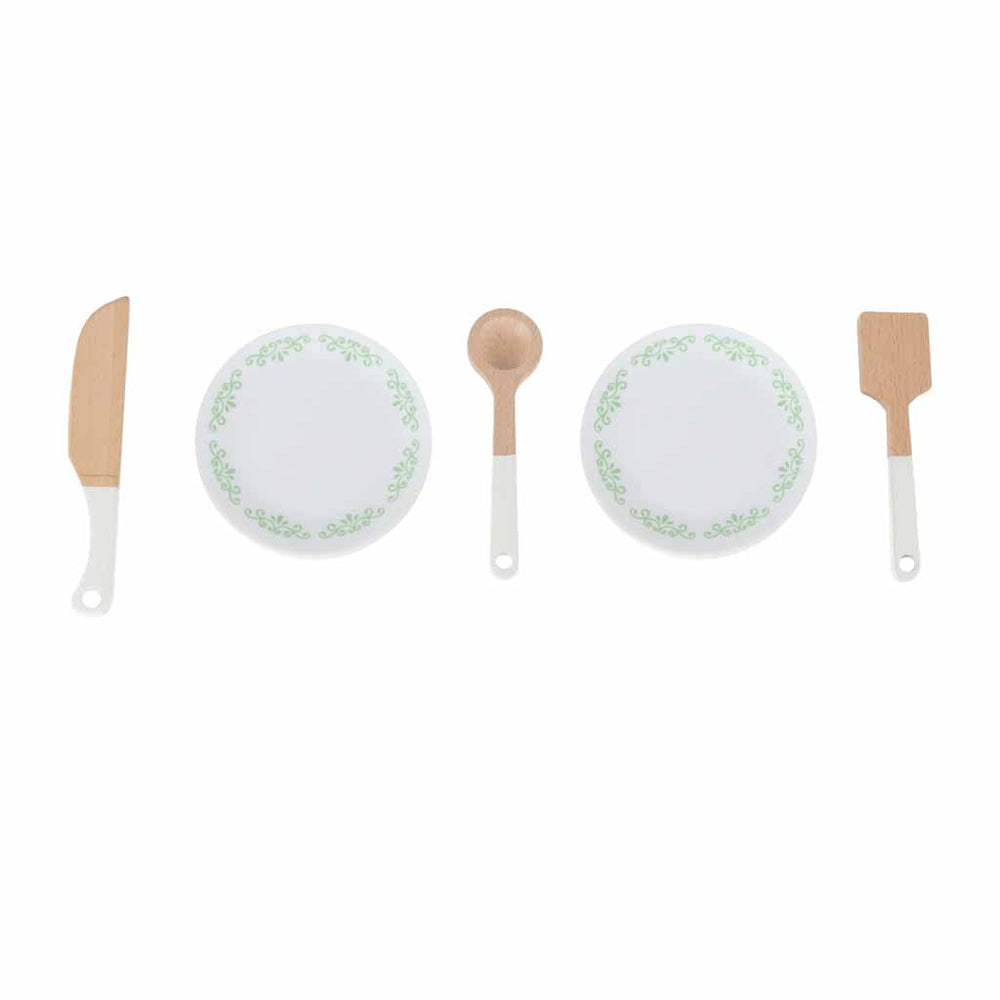 Koka bērnu virtuve MDF MODERN CLASSIC ar piederumiem, 82 cm, rozā