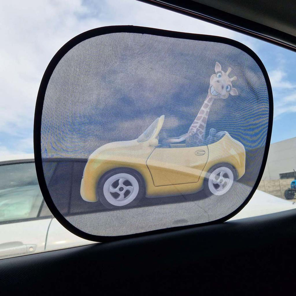 Pašlīmējošs auto logu aizkars žirafe