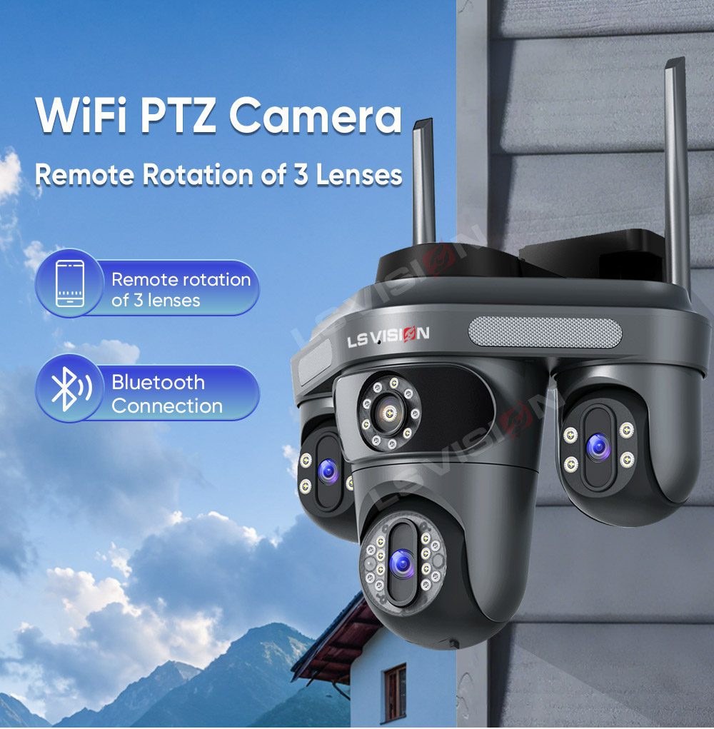 LS-WL310 3 Lens High-Quality 360 Degree Outdoor Wired CCTV Camera