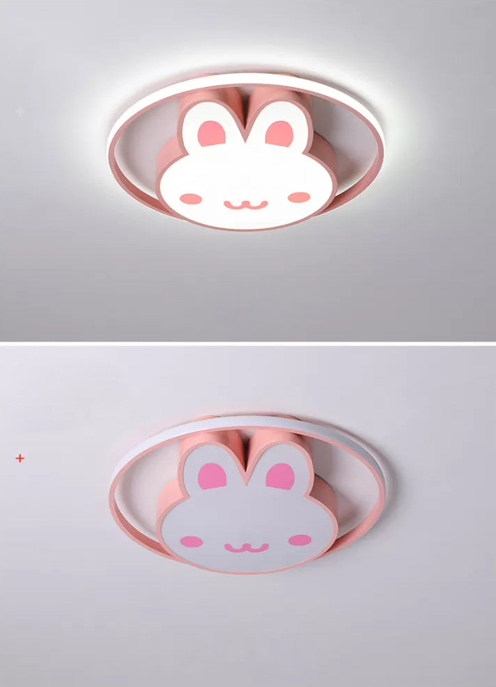 LED griestu lampas plafons bērnu istabai LUMELA + tālvadības pults zaķim
