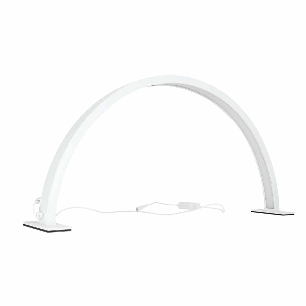 LED kosmētiskā lampa bez ēnām, galda lampa manikīram, ar izliektu loku, balta