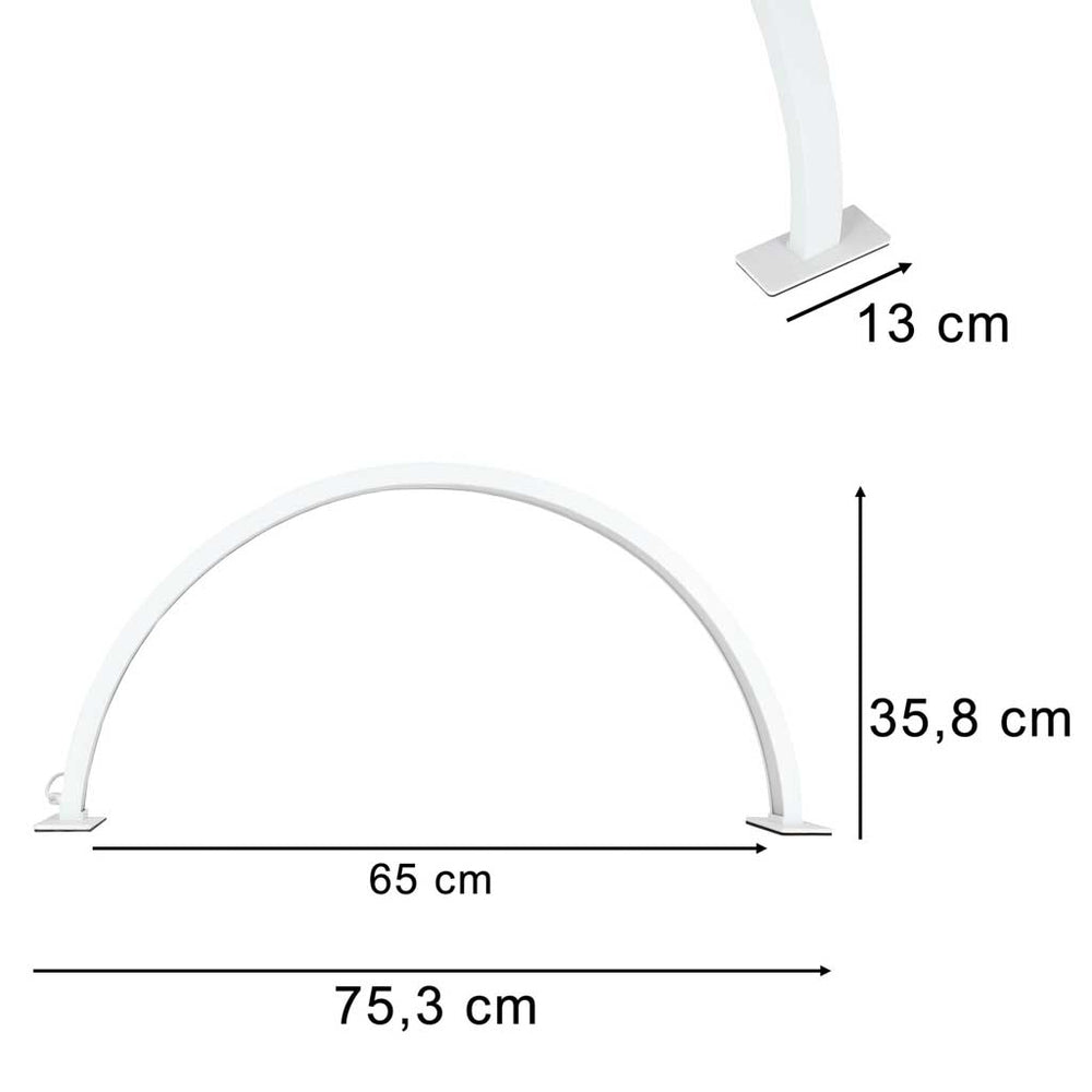 LED kosmētiskā lampa bez ēnām, galda lampa manikīram, ar izliektu loku, balta