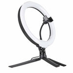 RGB LED gredzenveida selfiju lampa uz statīva