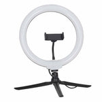 RGB LED gredzenveida selfiju lampa uz statīva