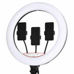 RGB LED gredzenveida lampa selfiju video uzņemšanai ar statīvu un tālvadības pulti, 45 cm
