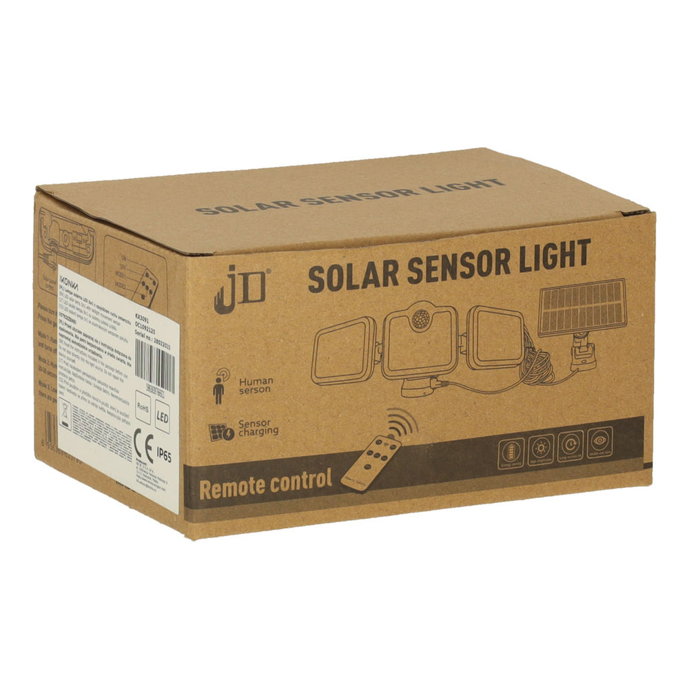 LED saules lampa 3in1 ar krēslas kustības sensoru