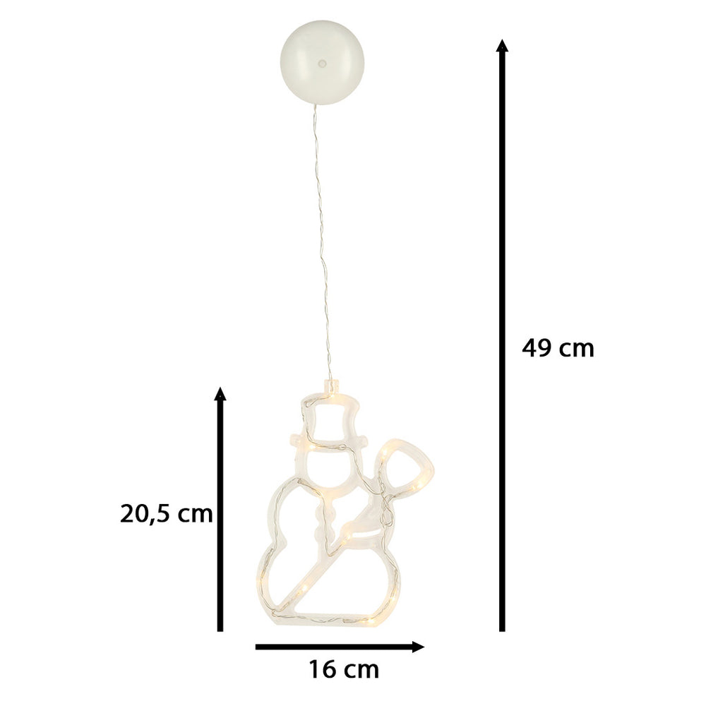 LED piekaramais apgaismojums Ziemassvētku rotājums sniegavīrs 49cm 10 LED diodes