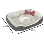 Suņu gulta 60x45x15cm balta un melna