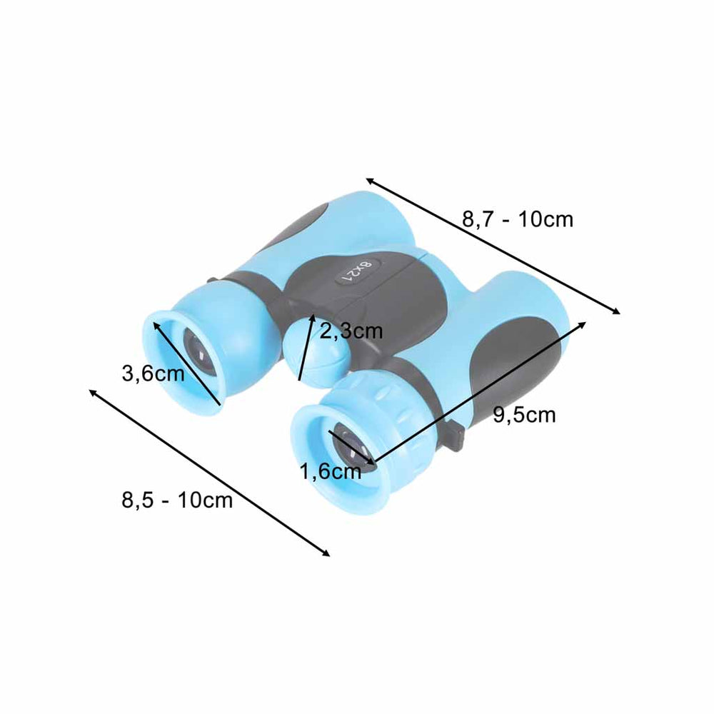 Bērnu binoklis putnu novērošanai 8x 21 mm HD, ar zilu apvalku