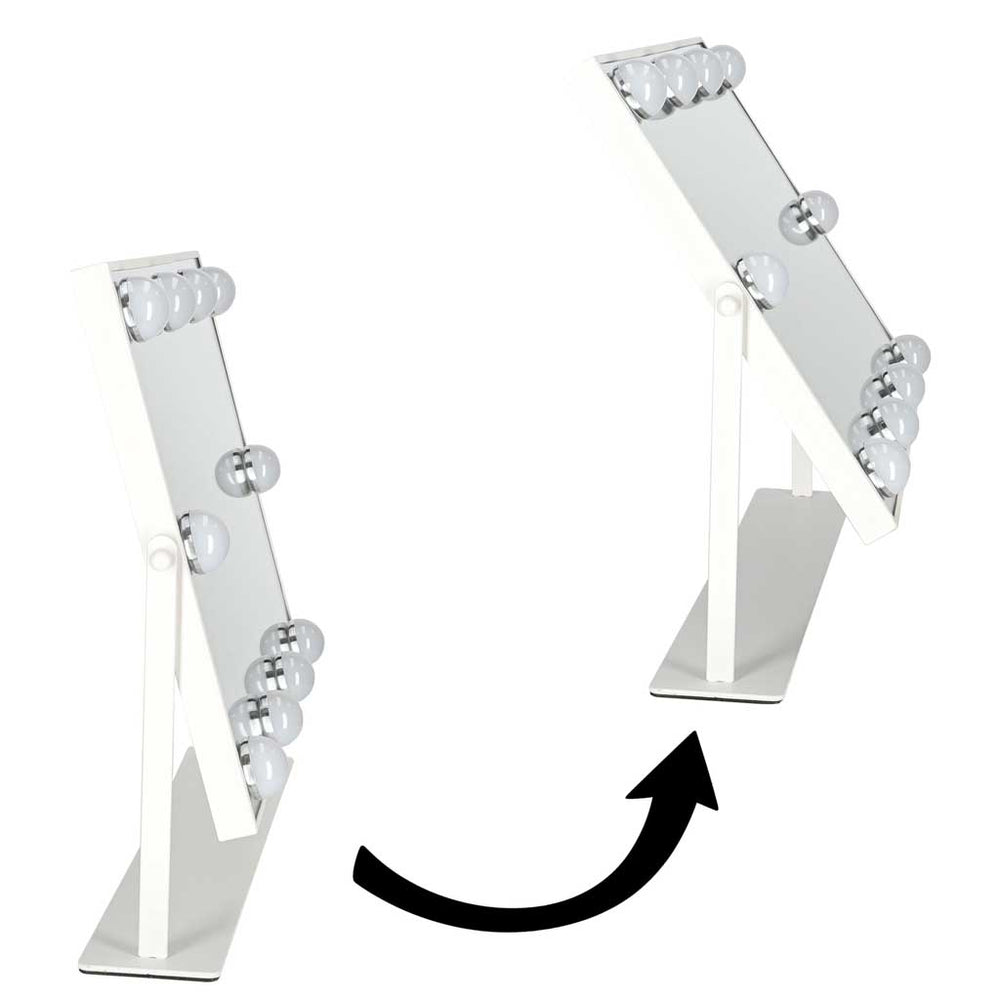 LED grima spogulis ar 10 spuldzēm, kosmētikas apgaismojums, 3 krāsu veidi