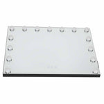 LED grima spogulis ar 15 spuldzēm, kosmētiskais palielinājums x10, spilgtuma regulēšana