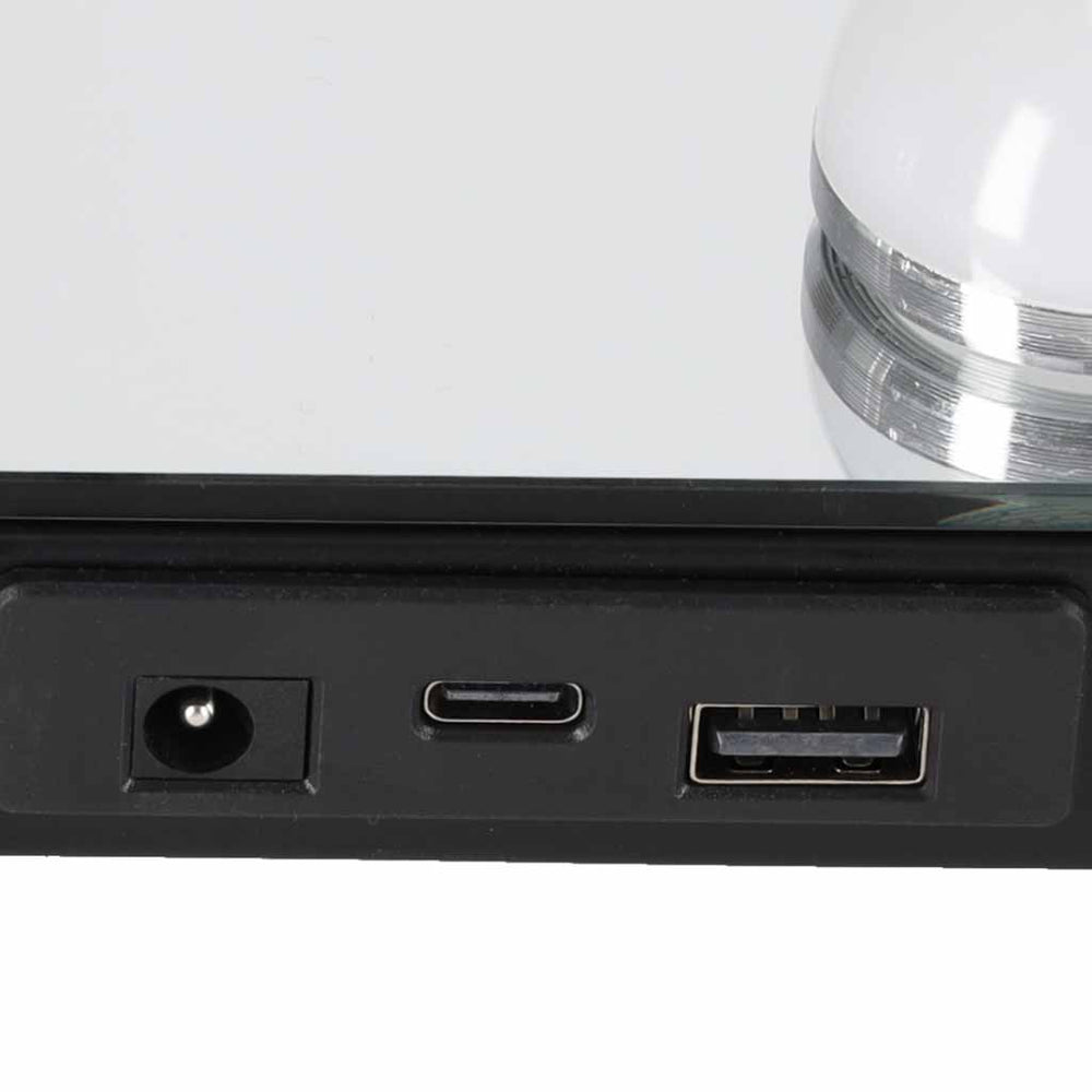 LED grima spogulis ar 15 spuldzēm, kosmētiskais palielinājums x10, spilgtuma regulēšana