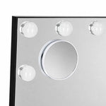 LED grima spogulis ar 15 spuldzēm, kosmētiskais palielinājums x10, spilgtuma regulēšana