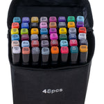 Abpusēji spirta marķieri futrālī 48 + statīvs