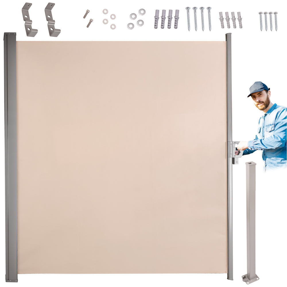Sānu terases nojume LUARO izvelkamais ekrāns 180 x 400 cm bēšs