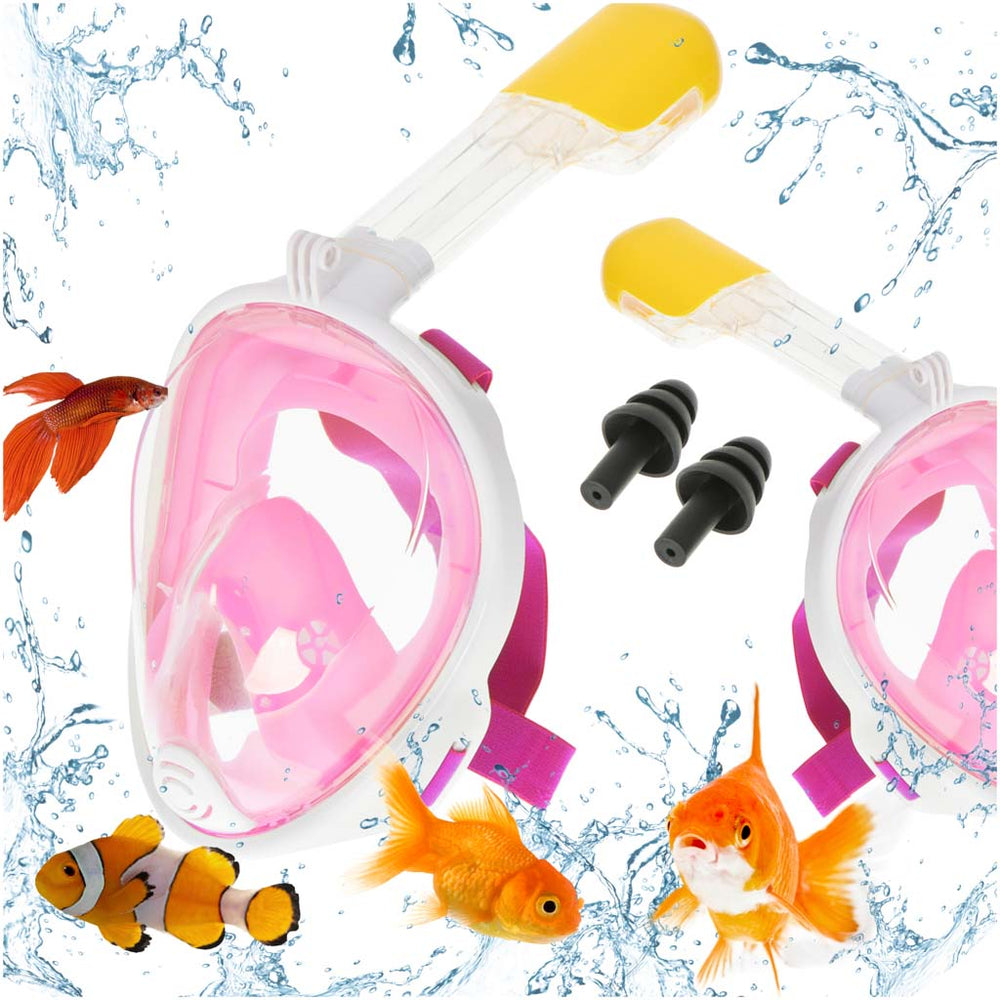 Pilnībā salokāma snorkelēšanas maska S/M rozā krāsā