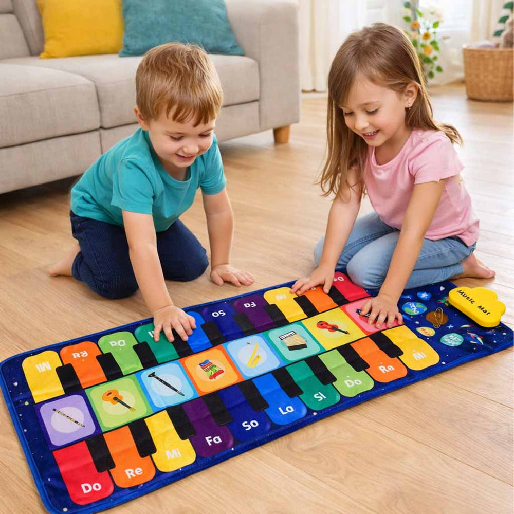 Bērnu interaktīvais muzikālais deju paklājs 8 instrumenti 10 melodijas