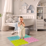Sensorais paklājiņš montessori pēdu masāžas puzle 8 gabaliņi pasteļtoņi