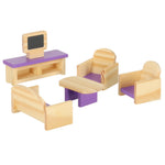 Leļļu mājas mēbeles koka violeta