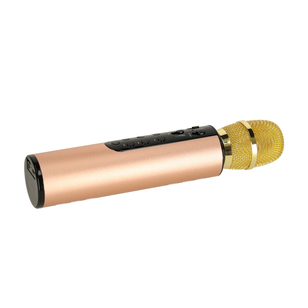 Bluetooth bezvadu karaoke mikrofons zelta krāsā