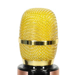Bluetooth bezvadu karaoke mikrofons zelta krāsā