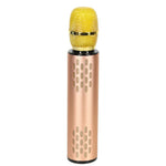 Bluetooth bezvadu karaoke mikrofons zelta krāsā