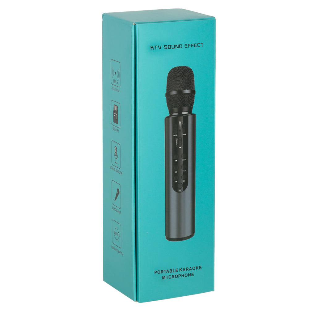 Bluetooth bezvadu karaoke mikrofons zelta krāsā