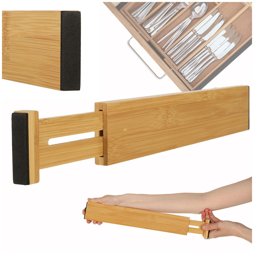 Atvilktņu organizators regulējams bambusa atdalītājs 43x6x1,5cm 1 gab.